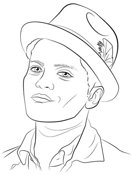 Bruno Mars coloring pages