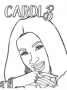 Cardi B coloring page 8 - Free printable