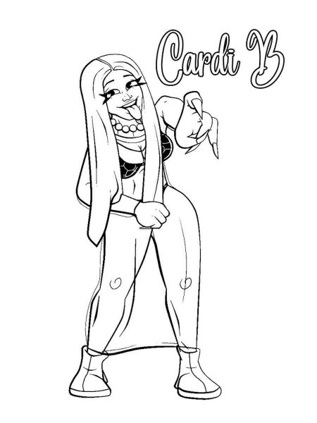 Cardi B coloring pages