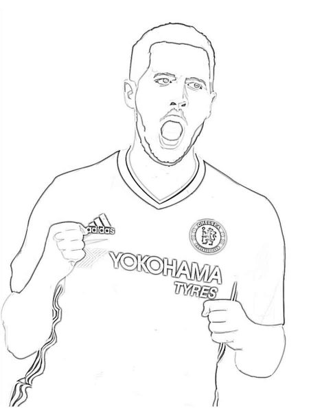 Eden Hazard coloring pages - Free Printable