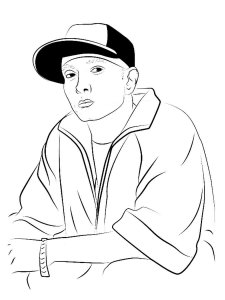 Eminem coloring page 1 - Free printable