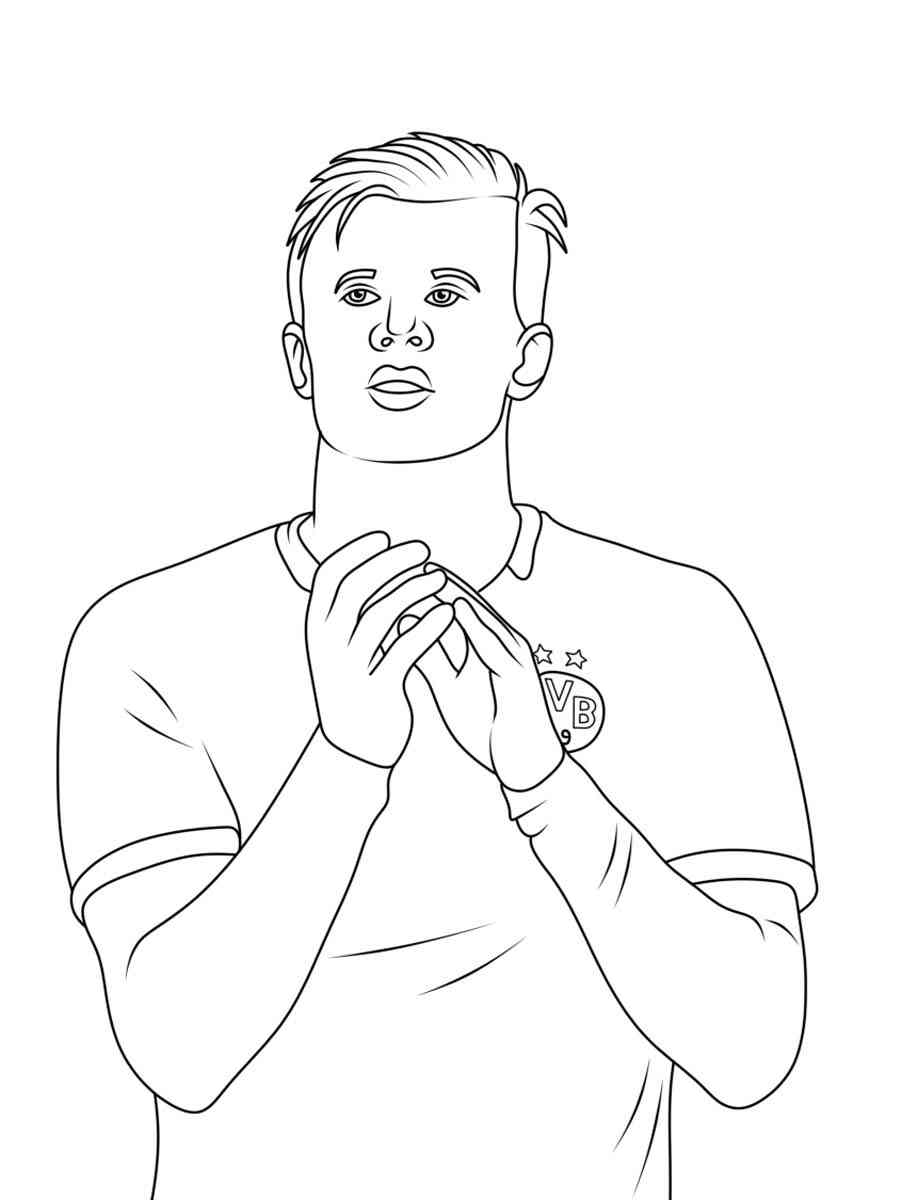 Erling Haaland coloring page - Free printable