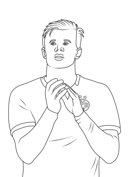 Erling Haaland coloring page - Free printable