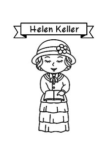 Helen Keller coloring page 2 - Free printable