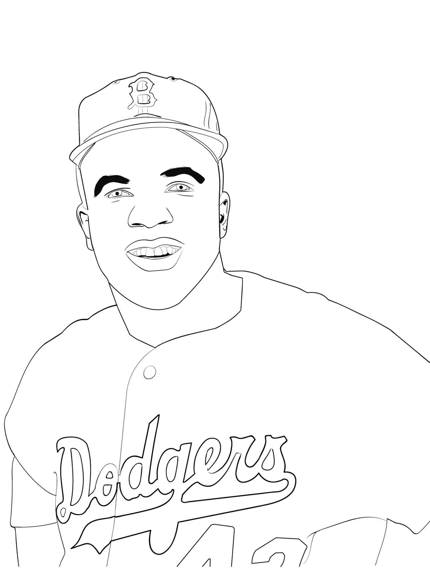 Jackie Robinson Coloring Page Oggsync