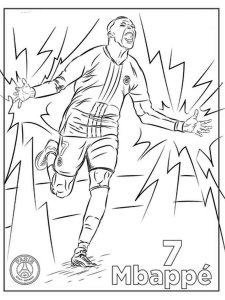 Kylian Mbappe coloring page 1 - Free printable