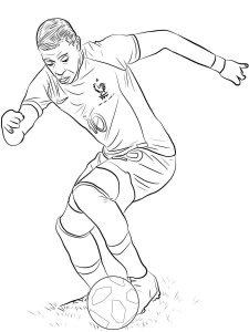 Kylian Mbappe coloring page 2 - Free printable