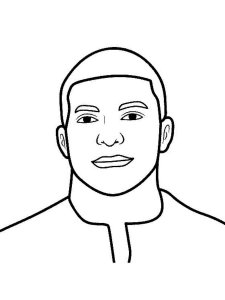 Kylian Mbappe coloring page 3 - Free printable