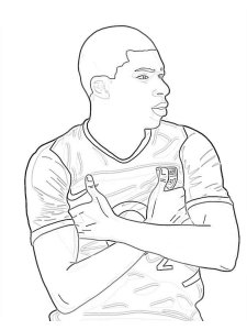 Kylian Mbappe coloring page 4 - Free printable