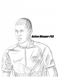 Kylian Mbappe coloring page 6 - Free printable