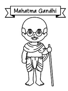 Mahatma Gandhi coloring page 1