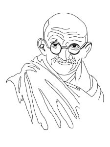 Mahatma Gandhi coloring page 2 - Free printable