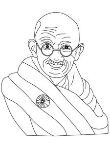 Mahatma Gandhi coloring page 3 - Free printable
