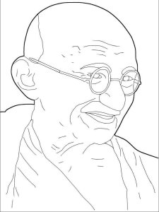 Mahatma Gandhi coloring page 5 - Free printable