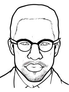Malcolm X coloring page 1 - Free printable
