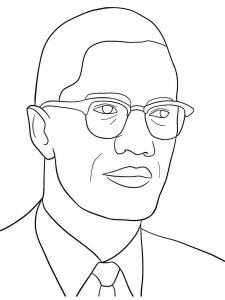 Malcolm X coloring page 2 - Free printable