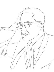 Malcolm X coloring page 3 - Free printable