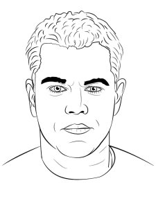 Matt Damon coloring page 1 - Free printable