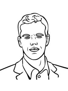 Matt Damon coloring page 2 - Free printable