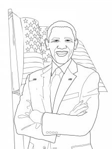 Obama coloring page 4 - Free printable