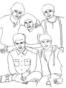 One Direction coloring page 12 - Free printable