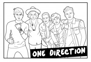 One Direction coloring page 17 - Free printable