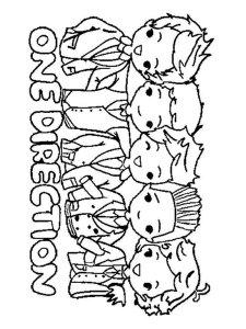One Direction coloring page 4 - Free printable
