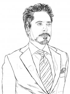 Robert Downey Jr coloring page 1 - Free printable