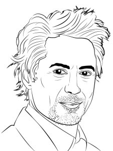 Robert Downey Jr coloring page 3 - Free printable