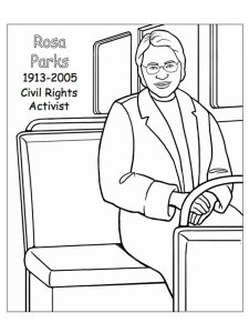 Rosa Parks coloring page 2 - Free printable