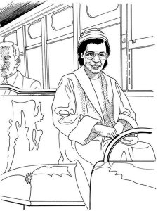 Rosa Parks coloring page 3 - Free printable
