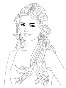 Selena Gomez coloring page 7 - Free printable