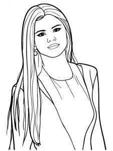 Selena Gomez coloring page 8 - Free printable