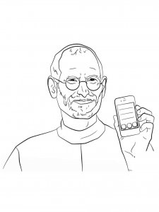 Steve Jobs coloring page 3 - Free printable