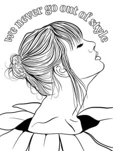 Taylor Swift coloring page 1 - Free printable