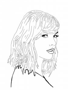 Taylor Swift coloring page 11 - Free printable