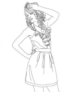 Taylor Swift coloring page 12 - Free printable