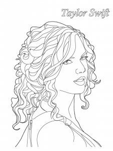Taylor Swift coloring page 17 - Free printable