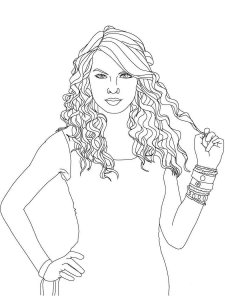 Taylor Swift coloring page 3 - Free printable