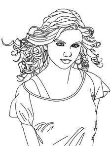 Taylor Swift coloring page 4 - Free printable