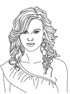 Taylor Swift coloring page 5 - Free printable