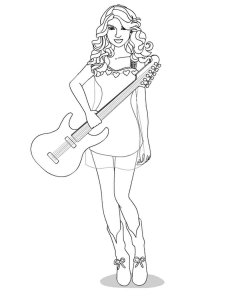 Taylor Swift coloring page 6 - Free printable