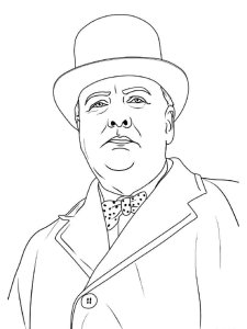 Winston Churchill coloring page 2 - Free printable