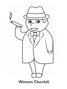 Winston Churchill coloring page 3 - Free printable