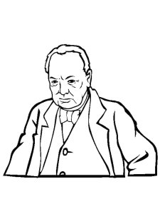 Winston Churchill coloring page 6 - Free printable