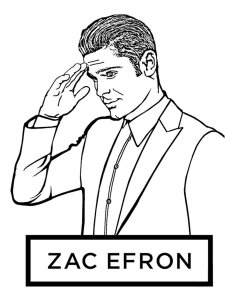 Zac Efron coloring page 1 - Free printable