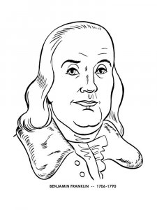 Benjamin Franklin coloring page 1 - Free printable