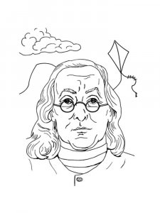 Benjamin Franklin coloring page 3 - Free printable