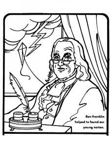 Benjamin Franklin coloring page 6 - Free printable