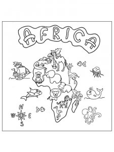 Africa coloring page 1 - Free printable